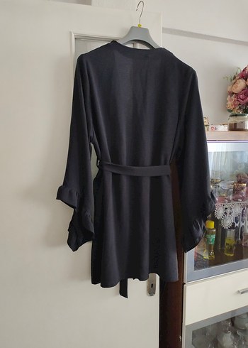 Siyah çok şık dış giyim kap - Görsel 3