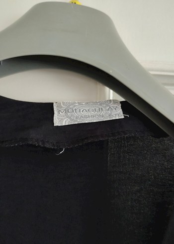 Siyah çok şık dış giyim kap - Görsel 5