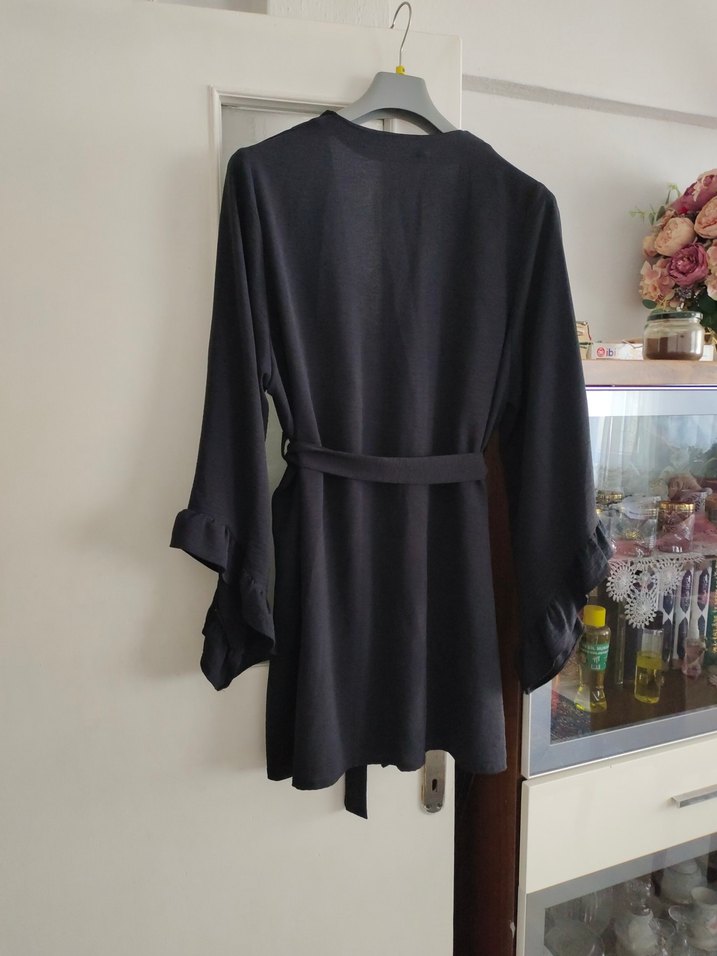 Siyah çok şık dış giyim kap - Görsel 3