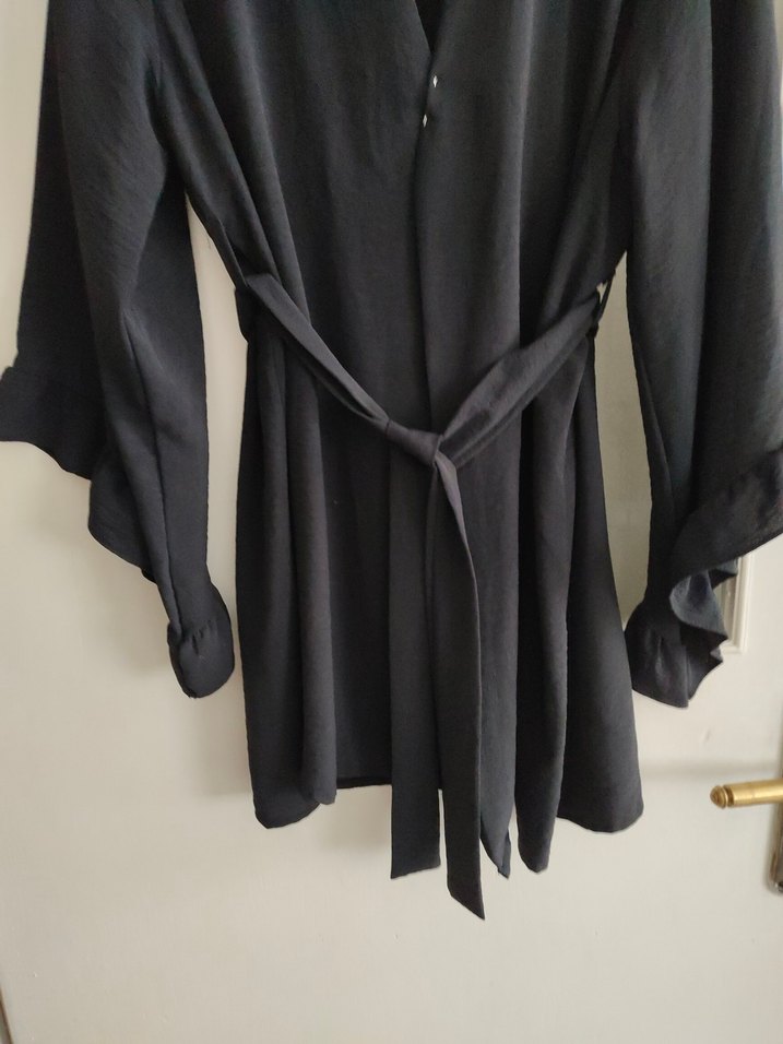 Siyah çok şık dış giyim kap - Görsel 2