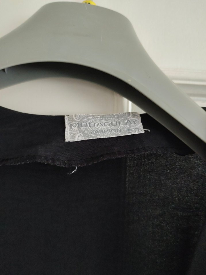 Siyah çok şık dış giyim kap - Görsel 5