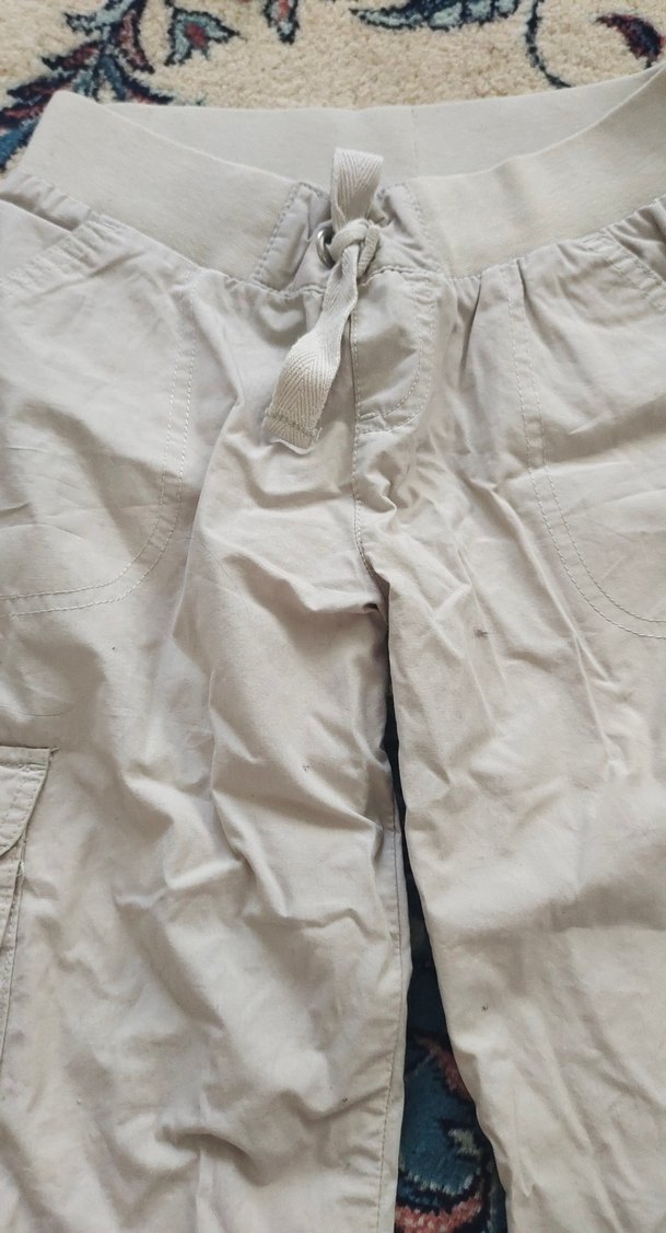 Kadın Bej Keten Kemerli Rahat Pantolon - Görsel 2