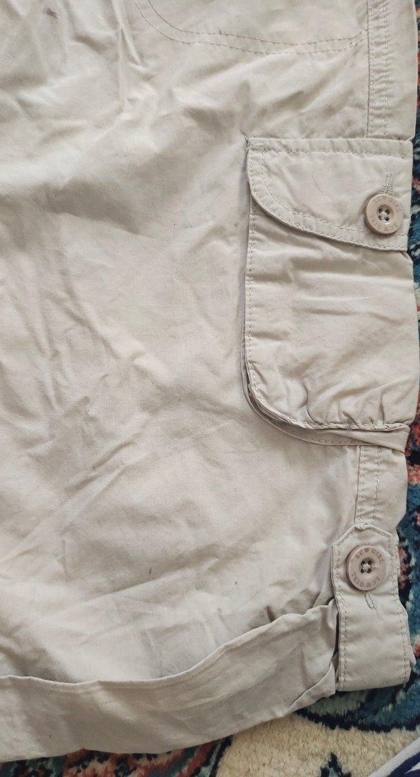 Kadın Bej Keten Kemerli Rahat Pantolon - Görsel 3