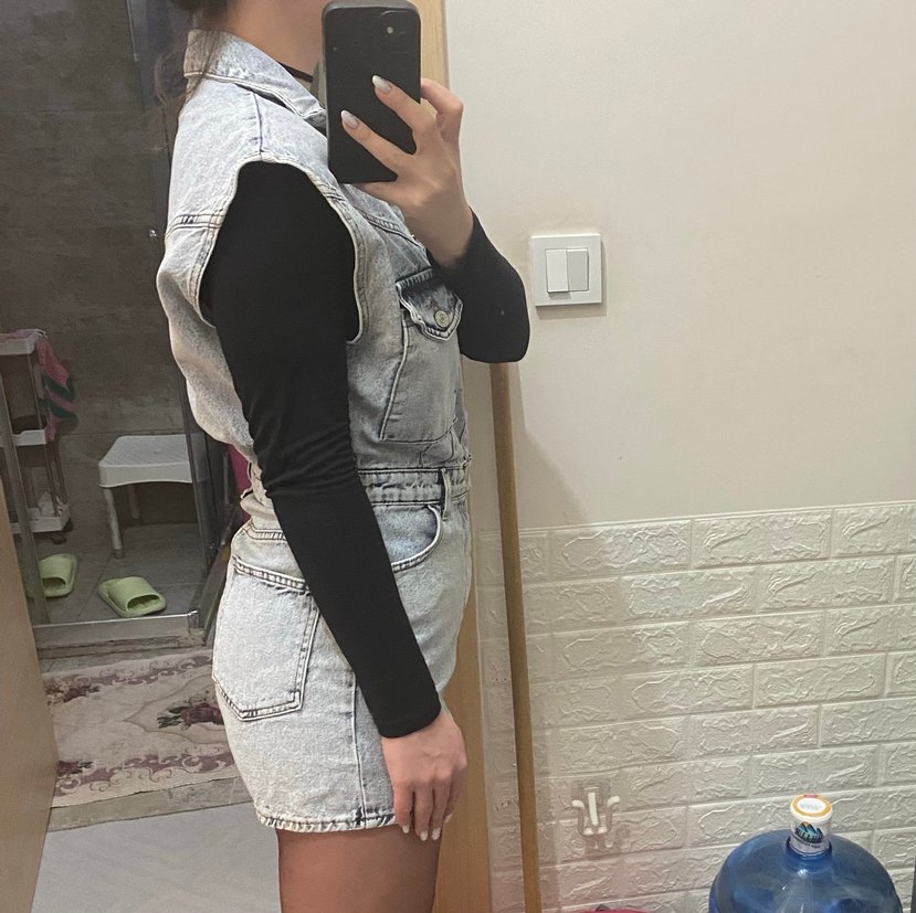 Jean Mini Tulum, Düğmeli - Görsel 2