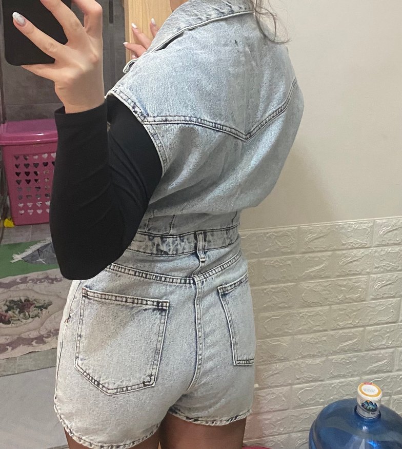 Jean Mini Tulum, Düğmeli - Görsel 3