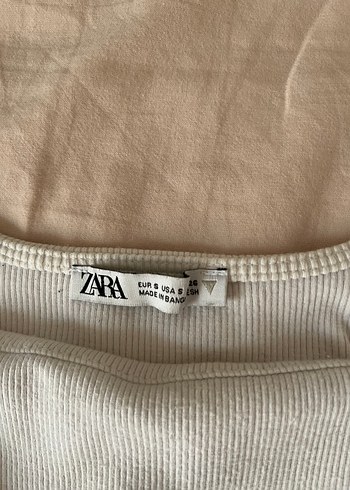 Zara Zara Düğmeli V Yakalı Kadın Keten Atlet