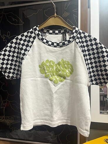 Beyaz dama desenli crop