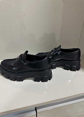 Prada Siyah Platform Topuklu Kadın Loafer - Görsel 4
