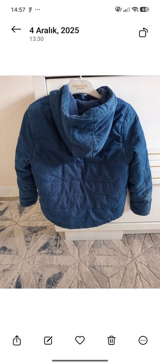 Erkek Çocuk Mavi Düğmeli Denim Ceket - Görsel 3