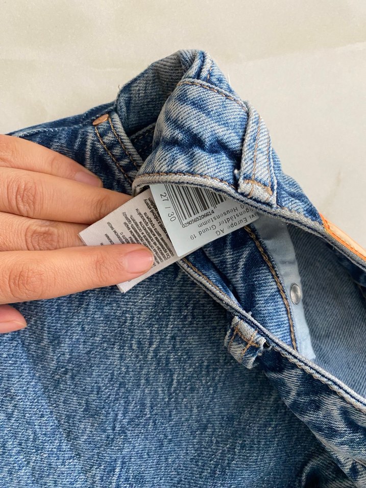 Kadın Mavi Bol Kesim icon  Kot Pantolon - Görsel 5