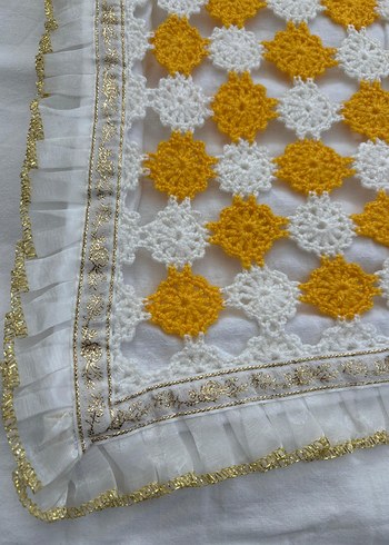 Sarı Beyaz motifli Çocuk Battaniyesi - Görsel 5