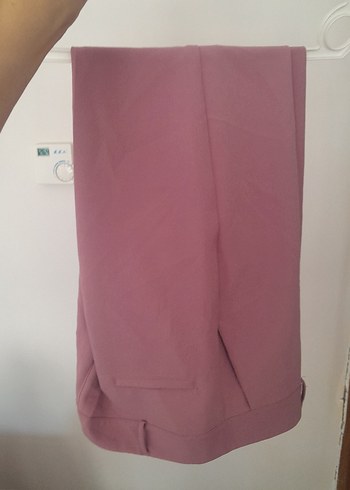 Pembe Midi Kadın Salaş Kumaş Pantolon