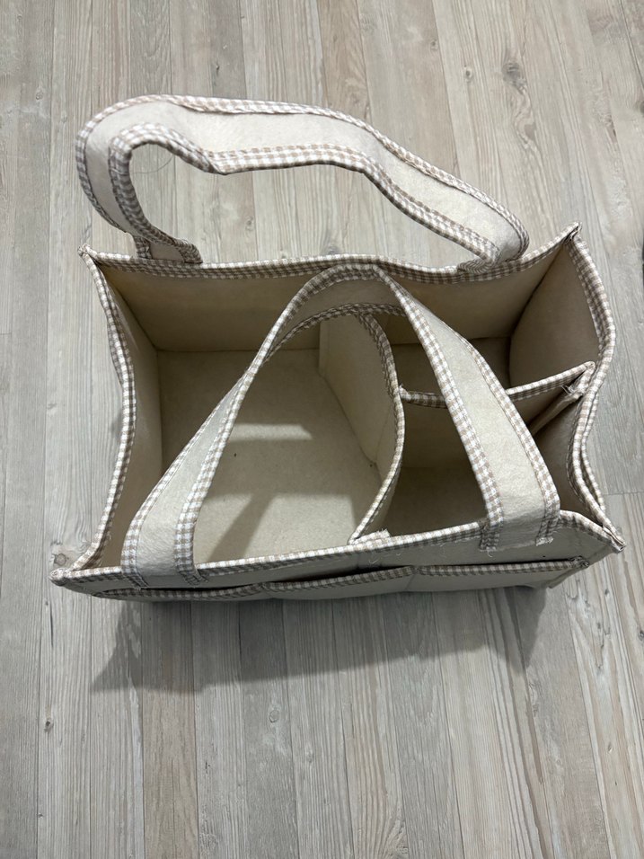 Ekose Desenli Beyaz Bebek Çantası - Görsel 3