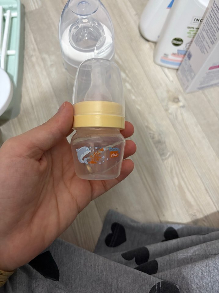 Bebek Biberonu, Pastel Beyaz, Fil Desenli - Görsel 2