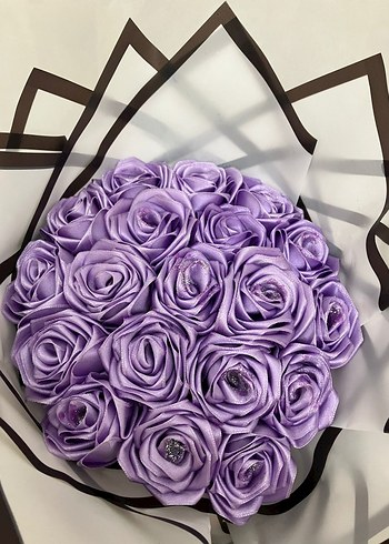 solmayan gül.Pastel Mor Gül Buketi