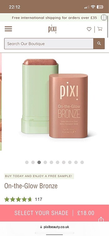  Beden pixi beauty bronzer stick