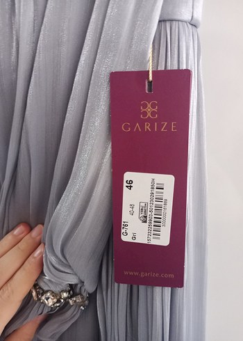 Gri Pilili Uzun Abiye Elbise - Görsel 6