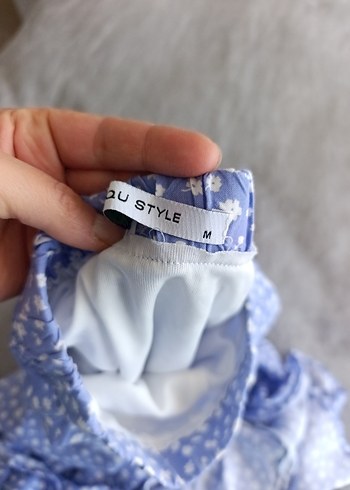 m Beden mavi Renk Mavi Pamuklu Uzun Fırfırlı Eteği