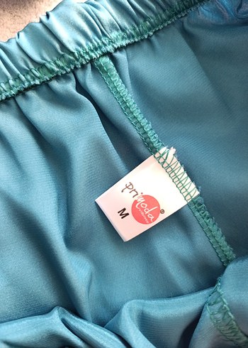 m Beden mavi Renk Kısa Mavi Dantel Detaylı Kadın Pijama Takımı