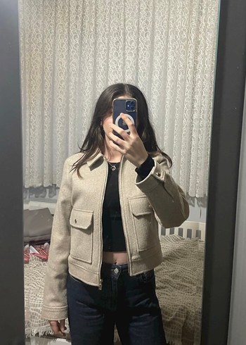 Zara Fermuarlı Cepli Ceket - Görsel 2