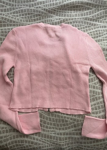 Fermuarlı Pembe Kadın Crop Bluz - Görsel 3