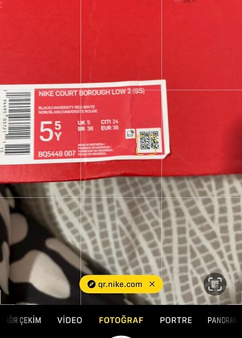 38 Beden kırmızı Renk Nike Sneaker