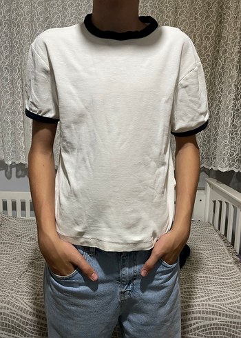 s Beden beyaz Renk Zara Erkek Tişört