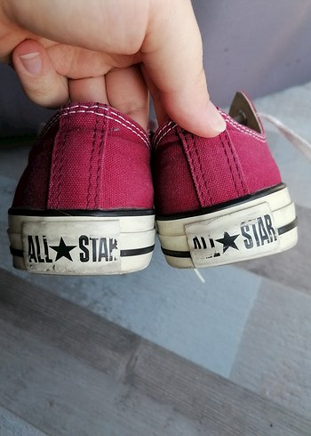 37 Beden bordo Renk Converse Bordo Bağcıklı Kadın Spor Ayakkabı
