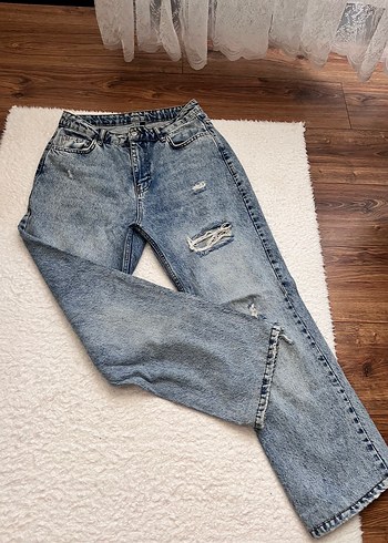 40 Beden yırtık yüksek bel Kot Pantolon