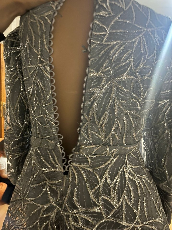 Gri sim işlemeli abiye - Görsel 4