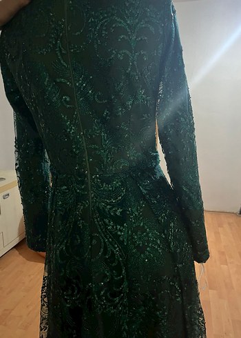 Boncuk işlemeli abiye tesettür abiye - Görsel 3