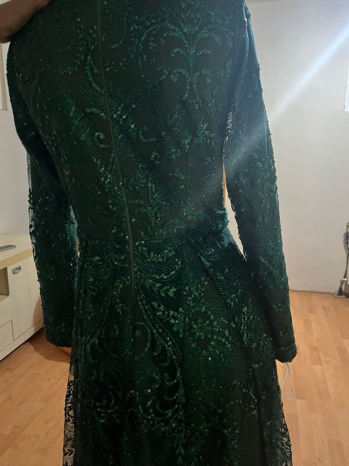 Boncuk işlemeli abiye tesettür abiye - Görsel 3