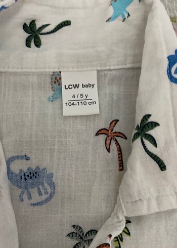 LC Waikiki Erkek Çocuk Çok Renkli Dinozor Desenli Gömlek