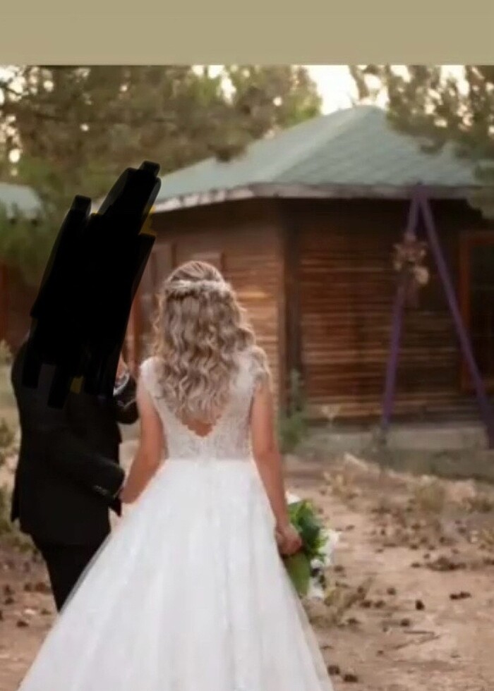 Full güpürlü defosuz gelinlik - Görsel 2