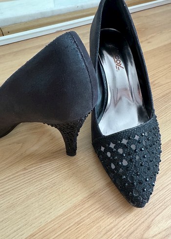 Diğer Siyah Payetli Nakışlı Stiletto Topuklu Ayakkabı