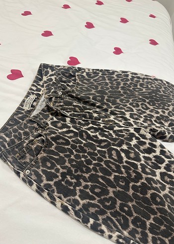 Kahverengi Leopar Desenli Kadın Pantolon - Görsel 3
