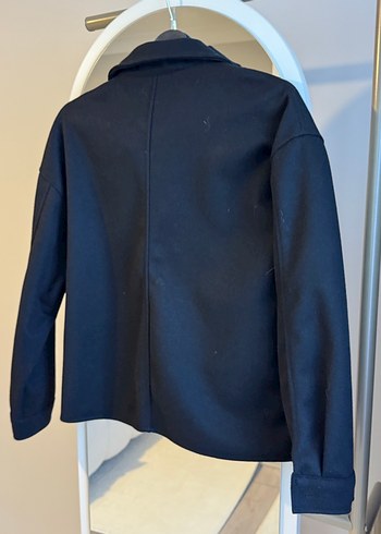 Düğmeli Siyah Kadın Midi Ceket hiç giyilmedi - Görsel 2