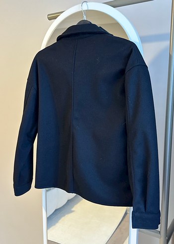 Düğmeli Siyah Kadın Midi Ceket hiç giyilmedi - Görsel 3