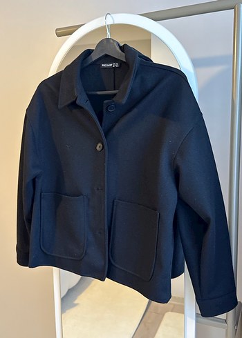 Düğmeli Siyah Kadın Midi Ceket hiç giyilmedi - Görsel 4