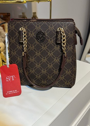 Zincir Detaylı Kahverengi Deri Kadın Çanta - Görsel 2