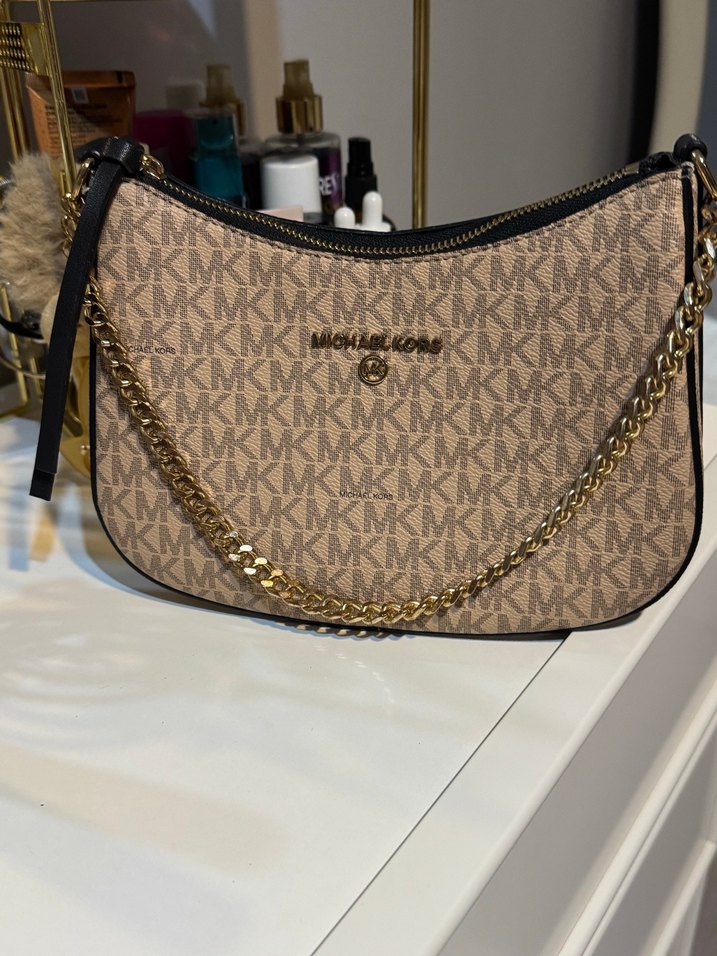 Michael Kors Zincir Detaylı Bej Deri Çanta - Görsel 2