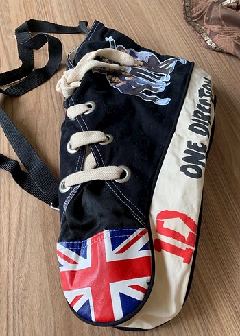 One Direction Baskılı Siyah Denim Çanta - Görsel 5