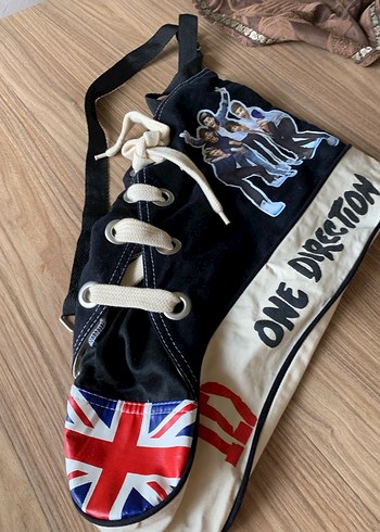 One Direction Baskılı Siyah Denim Çanta - Görsel 2