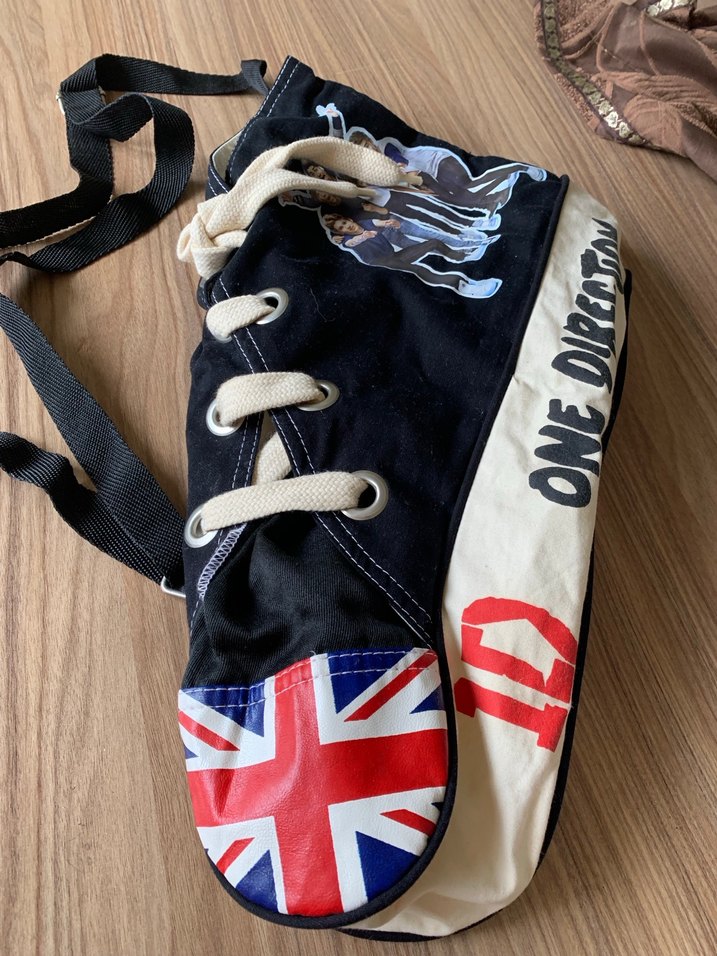 One Direction Baskılı Siyah Denim Çanta - Görsel 5