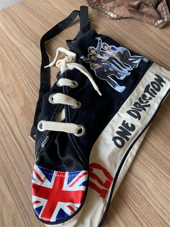 One Direction Baskılı Siyah Denim Çanta - Görsel 2