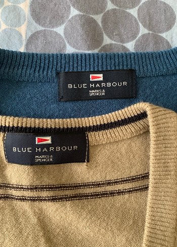 Mavi ve Bej Çizgili V Yaka Erkek Kazak - Görsel 7