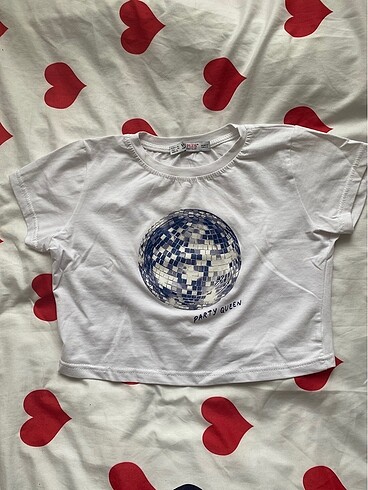 Disko topu baskılı crop