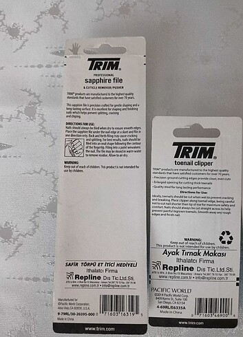  Beden Renk TRIM 3 Lü Tırnak Seti