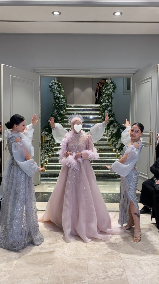 Pembe TAŞLI NİŞAN KINA AFTER ELBİSESİ - Görsel 2