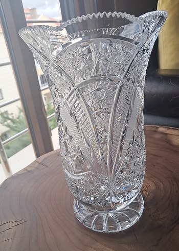 Beden 35 yıllık Parlak Beyaz orjinal Kristal Vazo